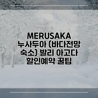 MERUSAKA 누사두아 (바다전망 숙소) 발리 아고다 할인예약 꿀팁