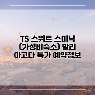TS 스위트 스미냑 (가성비숙소) 발리 아고다 특가 예약정보