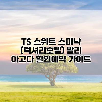 TS 스위트 스미냑 (럭셔리호텔) 발리 아고다 할인예약 가이드