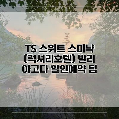 TS 스위트 스미냑 (럭셔리호텔) 발리 아고다 할인예약 팁