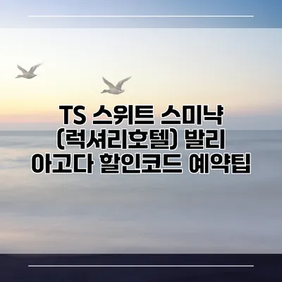TS 스위트 스미냑 (럭셔리호텔) 발리 아고다 할인코드 예약팁