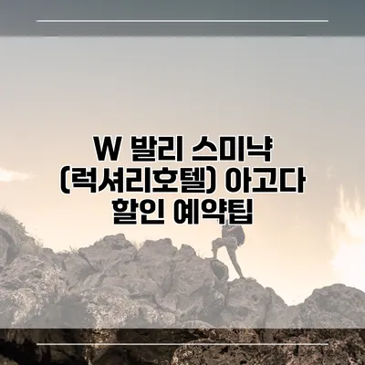 W 발리 스미냑 (럭셔리호텔) 아고다 할인 예약팁