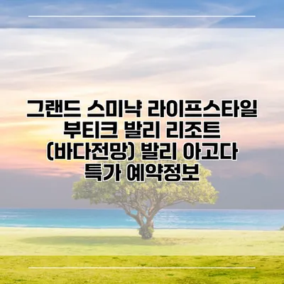 그랜드 스미냑 라이프스타일 부티크 발리 리조트 (바다전망) 발리 아고다 특가 예약정보