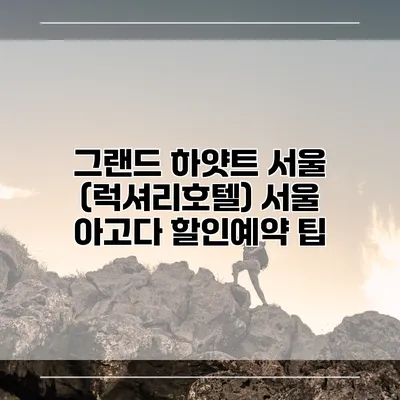 그랜드 하얏트 서울 (럭셔리호텔) 서울 아고다 할인예약 팁