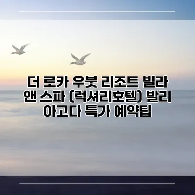 더 로카 우붓 리조트 빌라 앤 스파 (럭셔리호텔) 발리 아고다 특가 예약팁