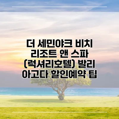 더 세민야크 비치 리조트 앤 스파 (럭셔리호텔) 발리 아고다 할인예약 팁