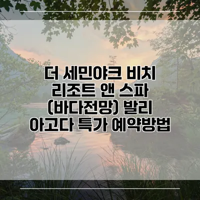 더 세민야크 비치 리조트 앤 스파 (바다전망) 발리 아고다 특가 예약방법