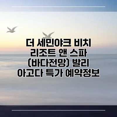 더 세민야크 비치 리조트 앤 스파 (바다전망) 발리 아고다 특가 예약정보