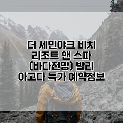 더 세민야크 비치 리조트 앤 스파 (바다전망) 발리 아고다 특가 예약정보