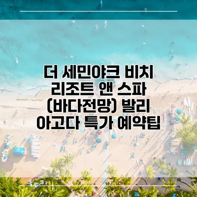 더 세민야크 비치 리조트 앤 스파 (바다전망) 발리 아고다 특가 예약팁