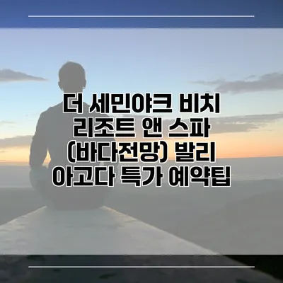 더 세민야크 비치 리조트 앤 스파 (바다전망) 발리 아고다 특가 예약팁