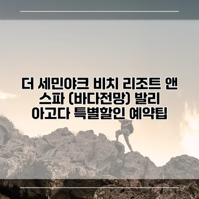 더 세민야크 비치 리조트 앤 스파 (바다전망) 발리 아고다 특별할인 예약팁