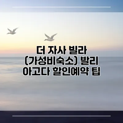 더 자사 빌라 (가성비숙소) 발리 아고다 할인예약 팁