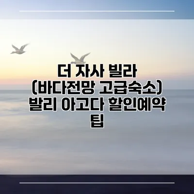 더 자사 빌라 (바다전망 고급숙소) 발리 아고다 할인예약 팁
