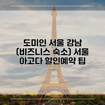 도미인 서울 강남 (비즈니스 숙소) 서울 아고다 할인예약 팁