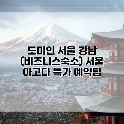 도미인 서울 강남 (비즈니스숙소) 서울 아고다 특가 예약팁