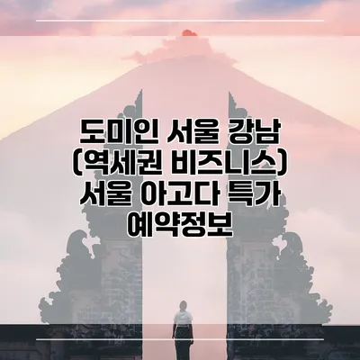 도미인 서울 강남 (역세권 비즈니스) 서울 아고다 특가 예약정보