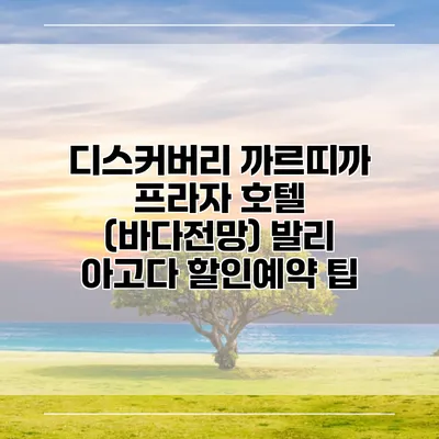 디스커버리 까르띠까 프라자 호텔 (바다전망) 발리 아고다 할인예약 팁