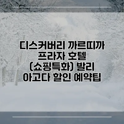 디스커버리 까르띠까 프라자 호텔 (쇼핑특화) 발리 아고다 할인 예약팁