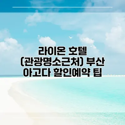 라이온 호텔 (관광명소근처) 부산 아고다 할인예약 팁