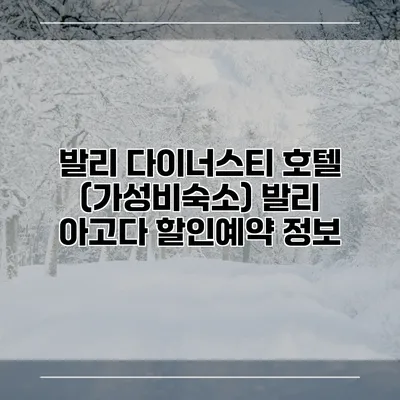 발리 다이너스티 호텔 (가성비숙소) 발리 아고다 할인예약 정보