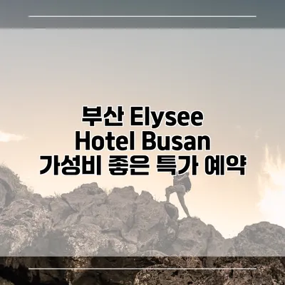 부산 Elysee Hotel Busan 가성비 좋은 특가 예약