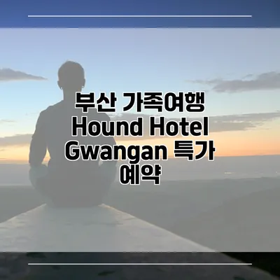 부산 가족여행 Hound Hotel Gwangan 특가 예약