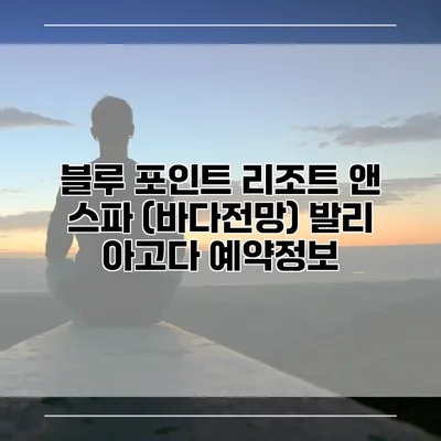 블루 포인트 리조트 앤 스파 (바다전망) 발리 아고다 예약정보