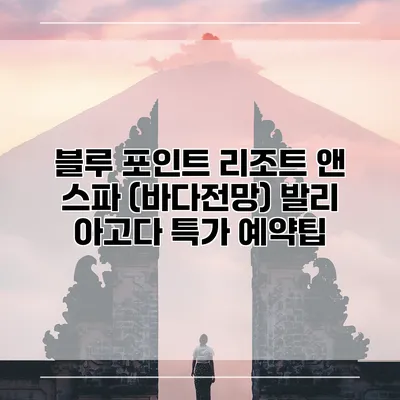 블루 포인트 리조트 앤 스파 (바다전망) 발리 아고다 특가 예약팁