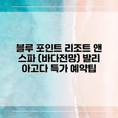 블루 포인트 리조트 앤 스파 (바다전망) 발리 아고다 특가 예약팁