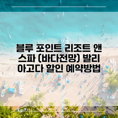 블루 포인트 리조트 앤 스파 (바다전망) 발리 아고다 할인 예약방법