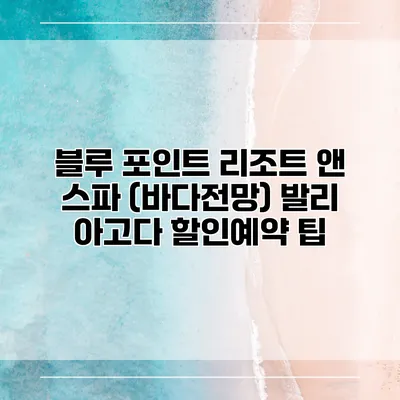 블루 포인트 리조트 앤 스파 (바다전망) 발리 아고다 할인예약 팁