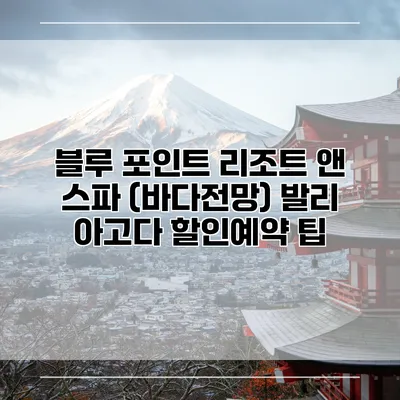 블루 포인트 리조트 앤 스파 (바다전망) 발리 아고다 할인예약 팁