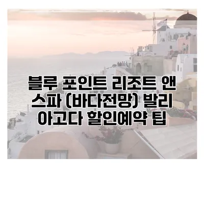 블루 포인트 리조트 앤 스파 (바다전망) 발리 아고다 할인예약 팁