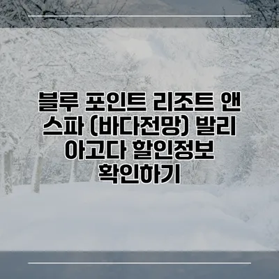 블루 포인트 리조트 앤 스파 (바다전망) 발리 아고다 할인정보 확인하기