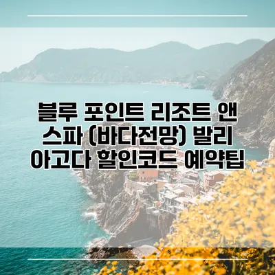 블루 포인트 리조트 앤 스파 (바다전망) 발리 아고다 할인코드 예약팁