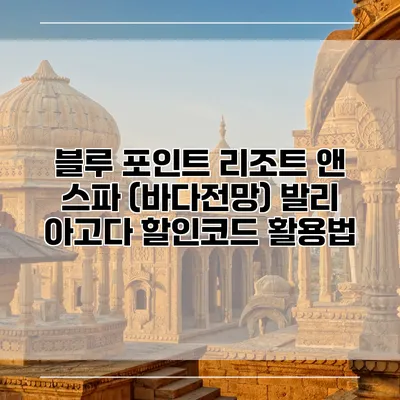 블루 포인트 리조트 앤 스파 (바다전망) 발리 아고다 할인코드 활용법