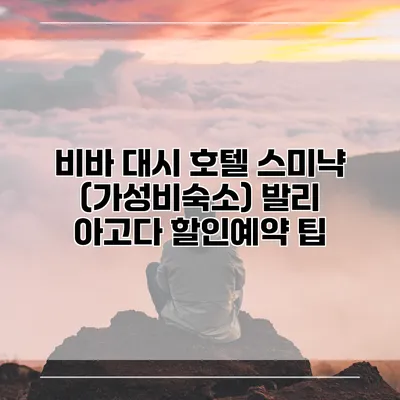 비바 대시 호텔 스미냑 (가성비숙소) 발리 아고다 할인예약 팁