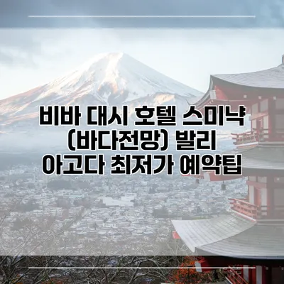 비바 대시 호텔 스미냑 (바다전망) 발리 아고다 최저가 예약팁
