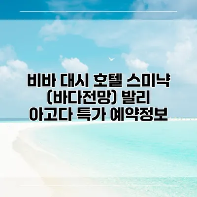비바 대시 호텔 스미냑 (바다전망) 발리 아고다 특가 예약정보