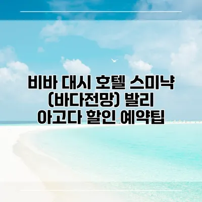 비바 대시 호텔 스미냑 (바다전망) 발리 아고다 할인 예약팁
