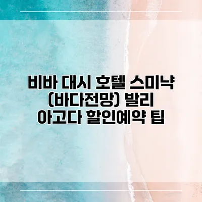 비바 대시 호텔 스미냑 (바다전망) 발리 아고다 할인예약 팁