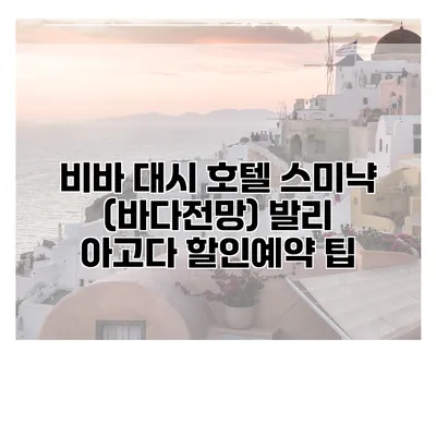 비바 대시 호텔 스미냑 (바다전망) 발리 아고다 할인예약 팁