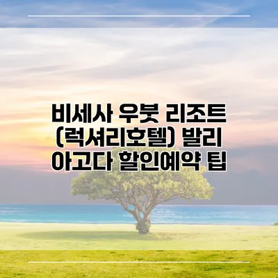 비세사 우붓 리조트 (럭셔리호텔) 발리 아고다 할인예약 팁