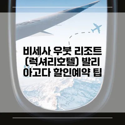 비세사 우붓 리조트 (럭셔리호텔) 발리 아고다 할인예약 팁