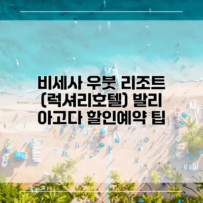 비세사 우붓 리조트 (럭셔리호텔) 발리 아고다 할인예약 팁