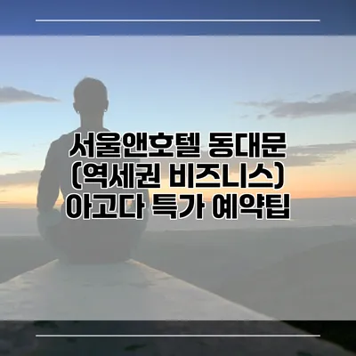 서울앤호텔 동대문 (역세권 비즈니스) 아고다 특가 예약팁
