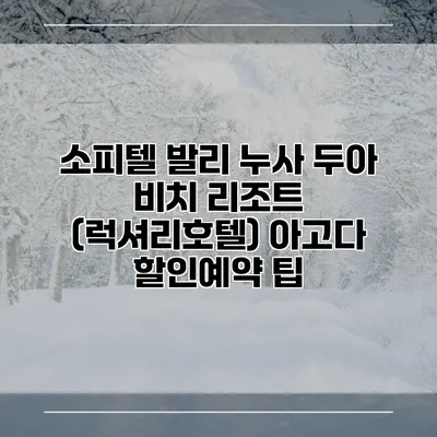 소피텔 발리 누사 두아 비치 리조트 (럭셔리호텔) 아고다 할인예약 팁