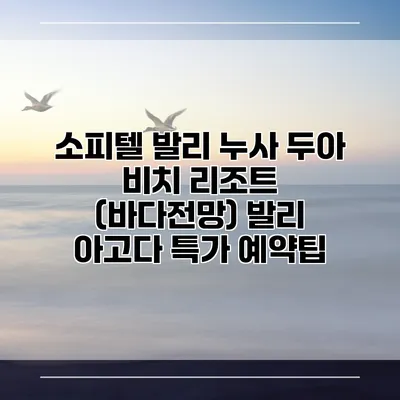 소피텔 발리 누사 두아 비치 리조트 (바다전망) 발리 아고다 특가 예약팁