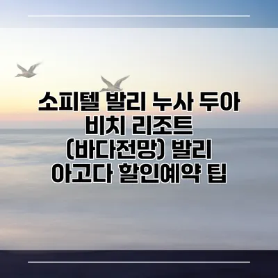 소피텔 발리 누사 두아 비치 리조트 (바다전망) 발리 아고다 할인예약 팁